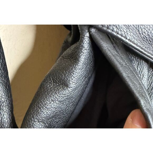 Tannery West Leather Jacket Women’s Small Black Belted Faux Fur Collar Zip Moto - Picture 11 of 12